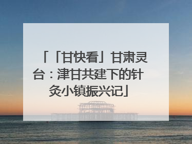 「甘快看」甘肃灵台：津甘共建下的针灸小镇振兴记