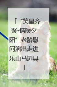 “笑星齐聚•情暖夕阳”老龄慰问演出走进乐山马边县