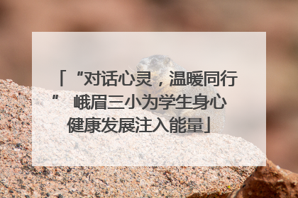 “对话心灵，温暖同行” 峨眉三小为学生身心健康发展注入能量
