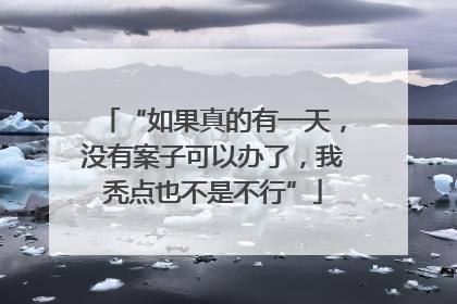 “如果真的有一天，没有案子可以办了，我秃点也不是不行”