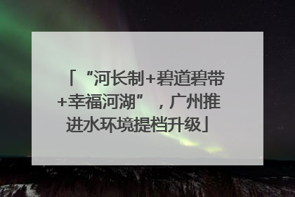 “河长制+碧道碧带+幸福河湖”，广州推进水环境提档升级