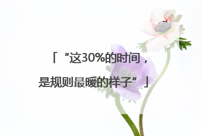 “这30%的时间，是规则最暖的样子”