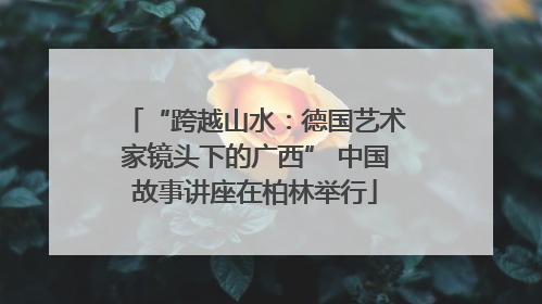 “跨越山水：德国艺术家镜头下的广西” 中国故事讲座在柏林举行