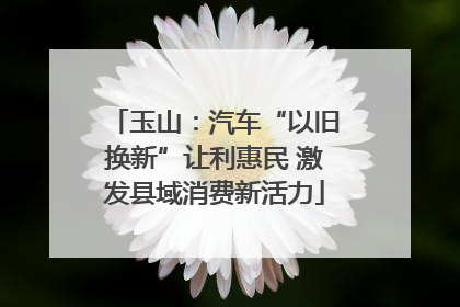 玉山：汽车“以旧换新”让利惠民 激发县域消费新活力