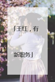 王红，有新职务