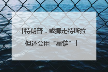 特朗普：或挪走特斯拉 但还会用“星链”