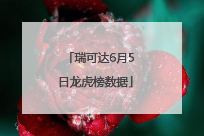 瑞可达6月5日龙虎榜数据