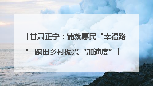 甘肃正宁：铺就惠民“幸福路” 跑出乡村振兴“加速度”
