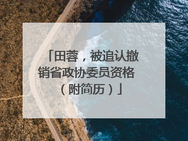田蓉，被追认撤销省政协委员资格（附简历）
