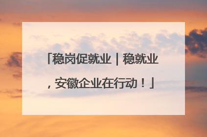 稳岗促就业｜稳就业，安徽企业在行动！