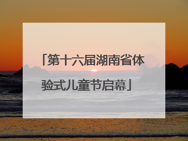 第十六届湖南省体验式儿童节启幕