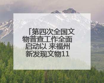 第四次全国文物普查工作全面启动以 来福州新发现文物1173处