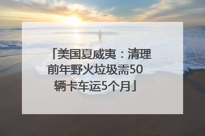 美国夏威夷：清理前年野火垃圾需50辆卡车运5个月