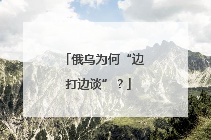 俄乌为何“边打边谈”？
