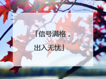 信号满格，出入无忧