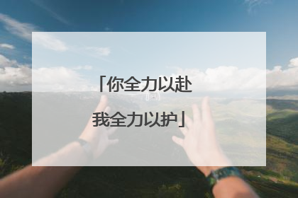 你全力以赴 我全力以护