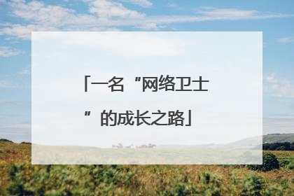 一名“网络卫士”的成长之路