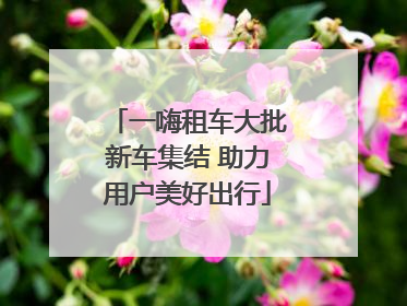 一嗨租车大批新车集结 助力用户美好出行