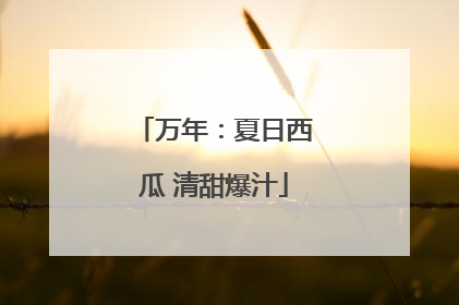 万年：夏日西瓜 清甜爆汁