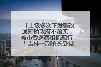 上级多次下发整改通知镇政府不落实，被市委巡察组抓现行！吉林一副镇长受党内警告处分