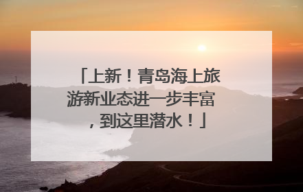 上新！青岛海上旅游新业态进一步丰富，到这里潜水！