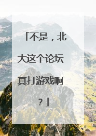 不是，北大这个论坛真打游戏啊？