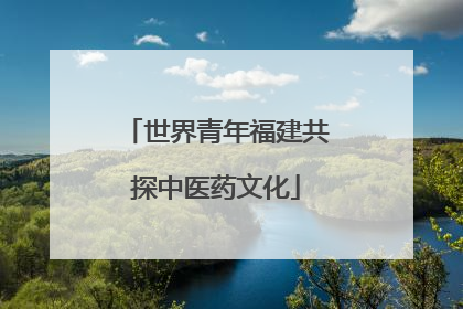 世界青年福建共探中医药文化