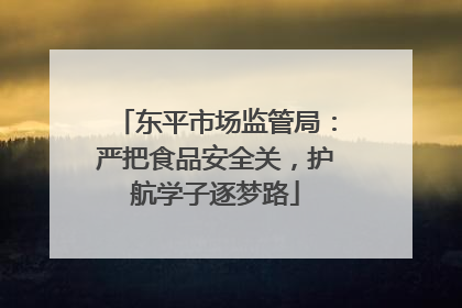 东平市场监管局：严把食品安全关，护航学子逐梦路