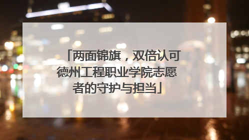 两面锦旗，双倍认可德州工程职业学院志愿者的守护与担当