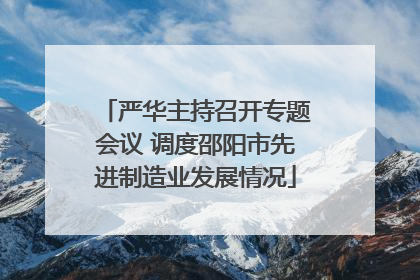 严华主持召开专题会议 调度邵阳市先进制造业发展情况