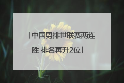 中国男排世联赛两连胜 排名再升2位