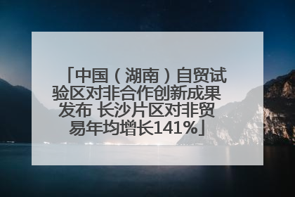 中国（湖南）自贸试验区对非合作创新成果发布 长沙片区对非贸易年均增长141%