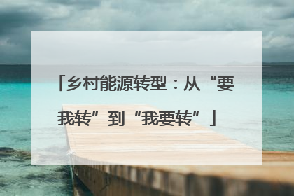 乡村能源转型：从“要我转”到“我要转”