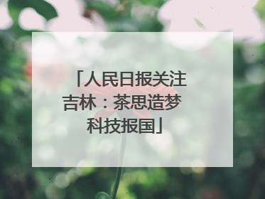 人民日报关注吉林：茶思造梦 科技报国