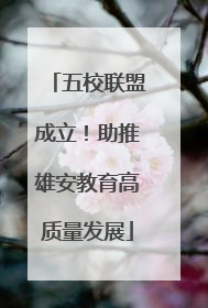 五校联盟成立！助推雄安教育高质量发展