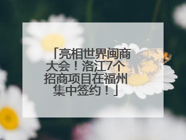 亮相世界闽商大会！洛江7个招商项目在福州集中签约！