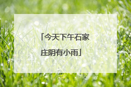 今天下午石家庄阴有小雨