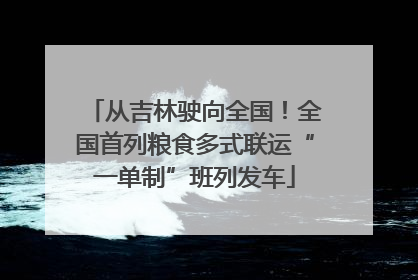 从吉林驶向全国！全国首列粮食多式联运“一单制”班列发车
