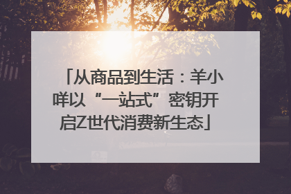 从商品到生活：羊小咩以“一站式”密钥开启Z世代消费新生态