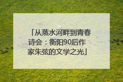 从蒸水河畔到青春诗会：衡阳90后作家朱弦的文学之光