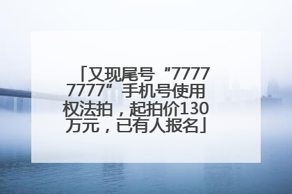 又现尾号“77777777”手机号使用权法拍，起拍价130万元，已有人报名