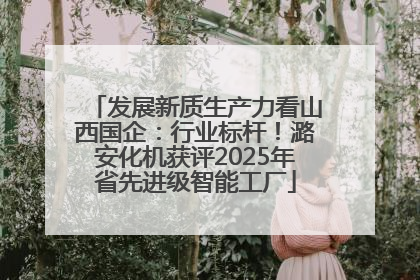 发展新质生产力看山西国企：行业标杆！潞安化机获评2025年省先进级智能工厂