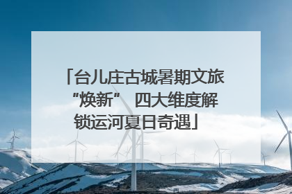 台儿庄古城暑期文旅“焕新” 四大维度解锁运河夏日奇遇