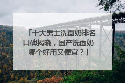 十大男士洗面奶排名口碑揭晓，国产洗面奶哪个好用又便宜？