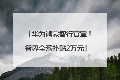 华为鸿蒙智行官宣！智界全系补贴2万元