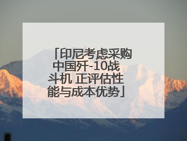 印尼考虑采购中国歼-10战斗机 正评估性能与成本优势