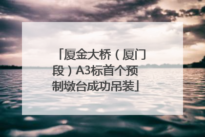 厦金大桥（厦门段）A3标首个预制墩台成功吊装