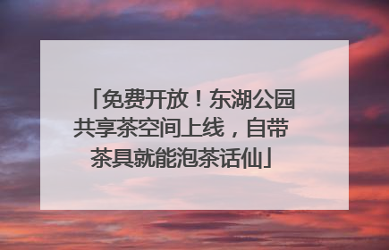 免费开放！东湖公园共享茶空间上线，自带茶具就能泡茶话仙