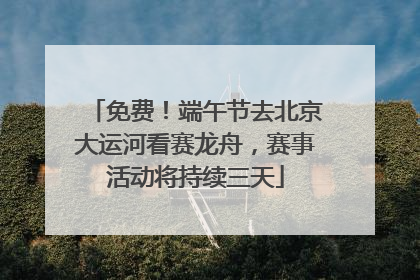 免费！端午节去北京大运河看赛龙舟，赛事活动将持续三天