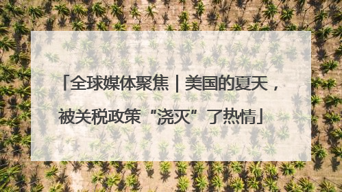 全球媒体聚焦｜美国的夏天，被关税政策“浇灭”了热情